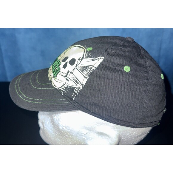 Calcutta Fishing Baseball Hat Neon Green Skull Strapback Adjustable Embroidered - Picture 3 of 6